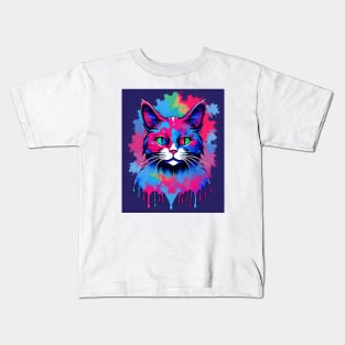 Tie Dye Cat Kids T-Shirt